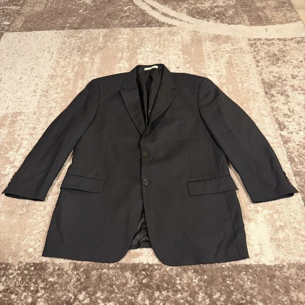 Joseph Abboud Men's Wool 2 Button Tuxedo Jacket Black USA 44L Blazer Jacket